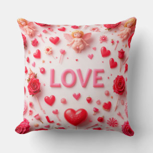 Romantic Valentine Card Design Cushion