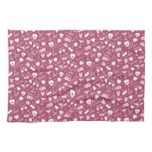 Romantic Valentine Day Love Pattern Dark Pink