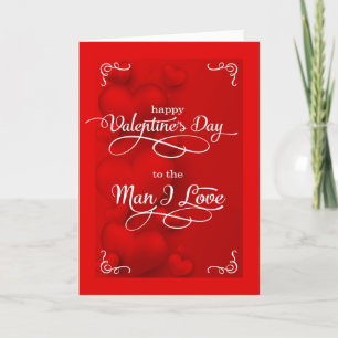 Romantic Valentine for Gay Partner with Red Hearts Holiday Card