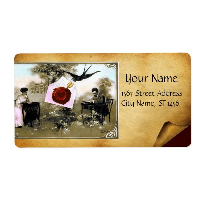 ROMANTIC VALENTINE LETTER ,RED WAX SEAL MONOGRAM (Front)