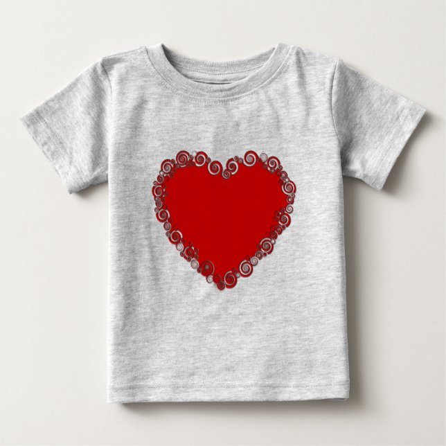 Romantic Valentine Love Heart Red Baby T-Shirt (Front)
