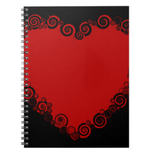 Romantic Valentine Love Heart Red Notebook