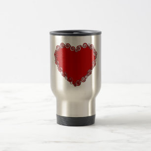 Romantic Valentine Love Heart Red Travel Mug