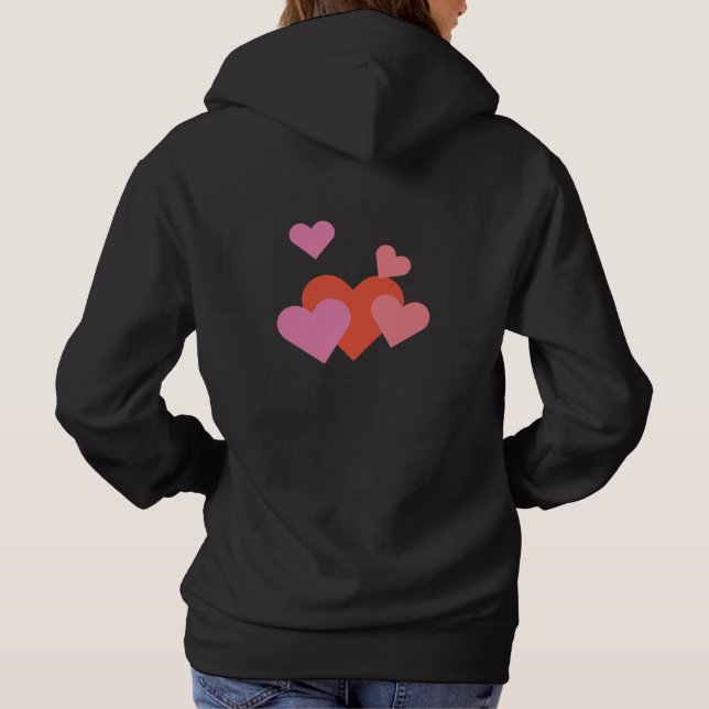 Romantic Valentine Love Hearts Design Hoodie (Back)