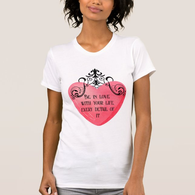 Romantic Valentine Pink Heart T-Shirt (Front)