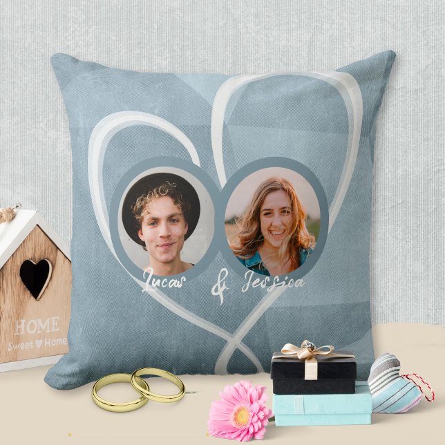 Romantic Valentine’s Day 2 Photos and Hearts Love Cushion (Creator Uploaded)