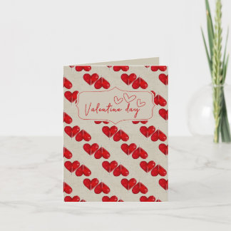 Romantic Valentine’s Day Card | Red Heart Pattern