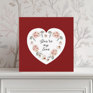 Romantic Valentine’s Day Card with Floral Heart