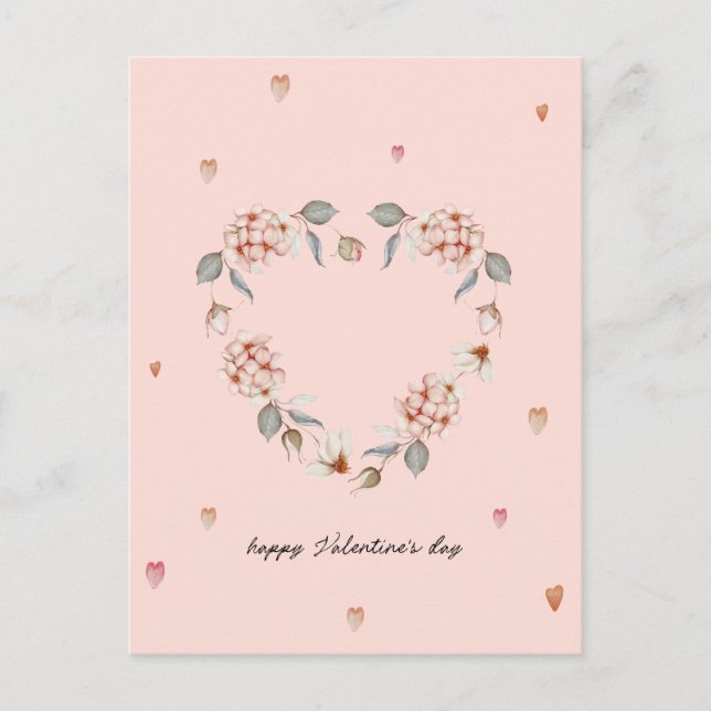 Romantic Valentine’s Day Card with Floral Heart (Front)