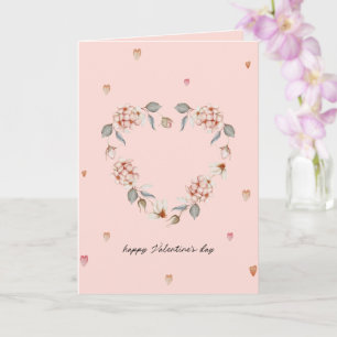 Romantic Valentine’s Day Card with Floral Heart