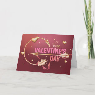 Romantic Valentine’s Day Cupid Arrow with Heart Card