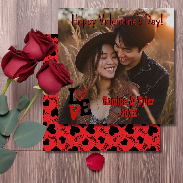 Romantic Valentine’s Day | Custom Photo in red Card (Romantic Valentine’s Day | Custom Photo in red Card)