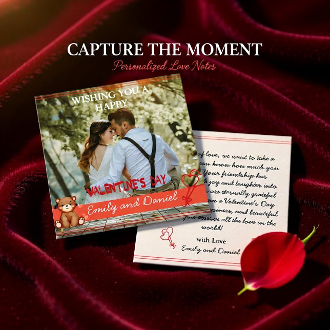 Romantic Valentine’s Photo with Custom Message Card (Romantic Valentine’s Photo with Custom Message Note Card)