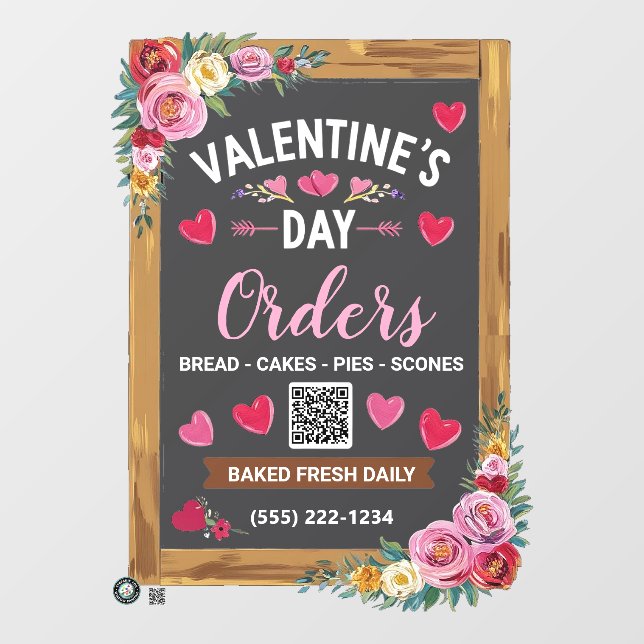 Romantic Valentine Window Cling | Customisable (Sheet)