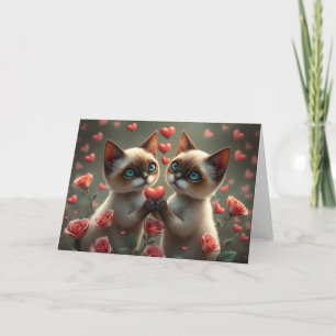 Romantic Valentines Cat Card