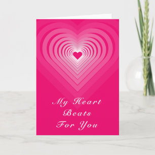 Romantic Valentine's Day Card with Hearts and Text
