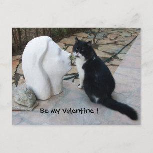 ROMANTIC VALENTINE'S DAY CAT HOLIDAY POSTCARD