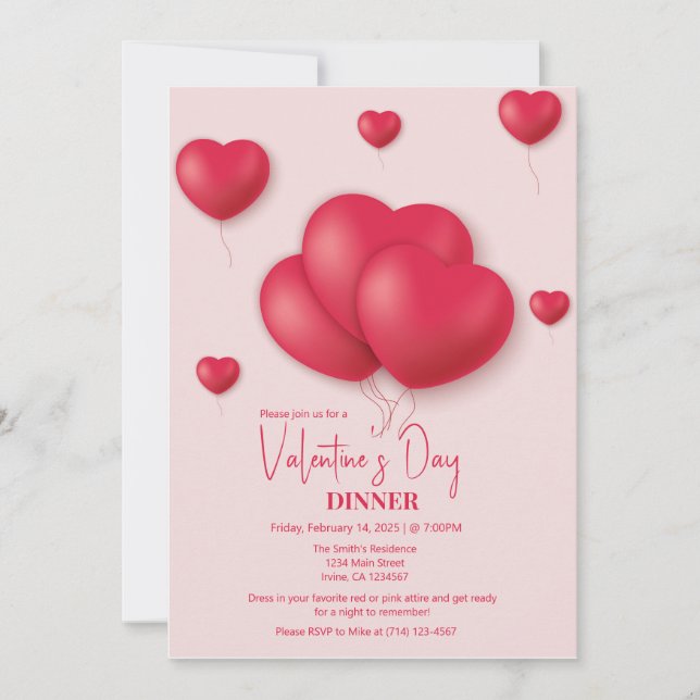Romantic Valentine's Day Celebration Invitation (Front)