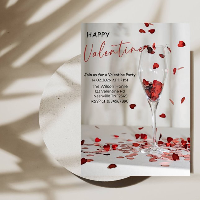 Romantic Valentine's Day Celebration Party Invitation (Creator Uploaded)