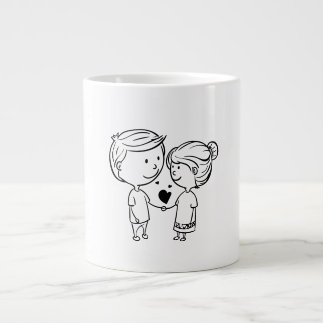 Romantic Valentine's Day Couple Clipart Mug (Front)