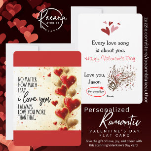 Romantic Valentine's Day Flat Card