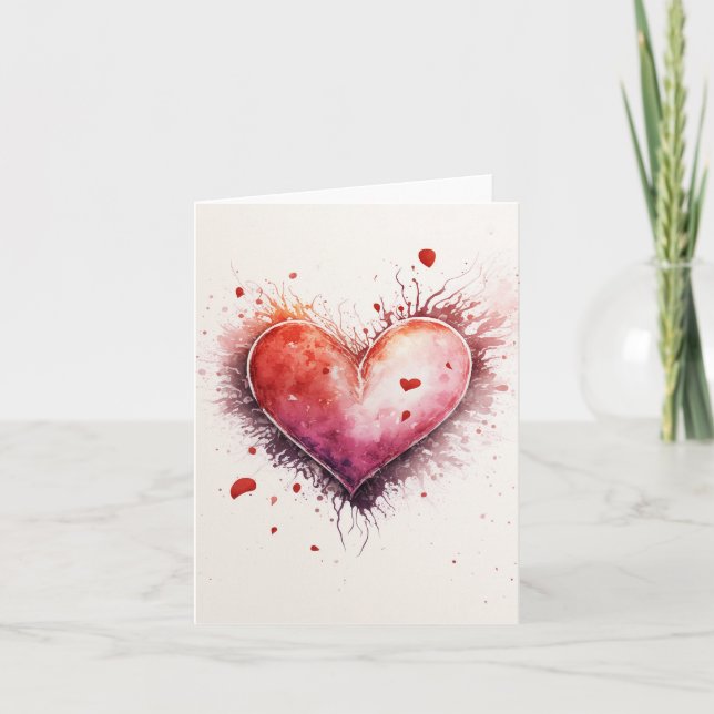 Romantic Valentine's Day Graphic Heart Card (Front)