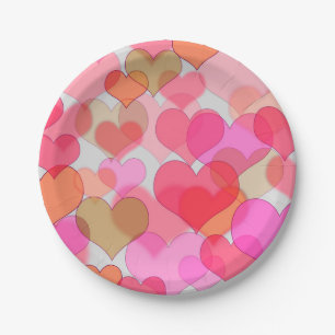 Romantic Valentine's Day Love Pink Sweetheart Paper Plate