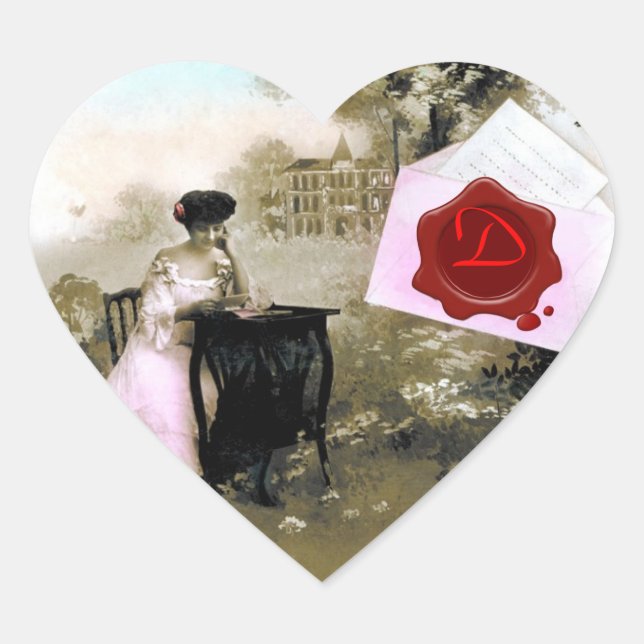 ROMANTIC VALENTINE'S DAY LOVERS RED WAX SEAL HEART (Front)