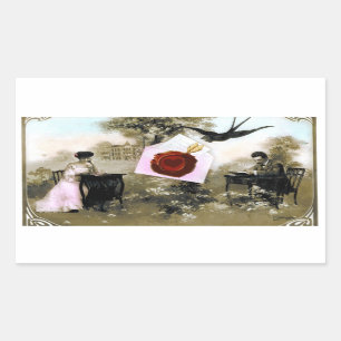 ROMANTIC VALENTINE'S DAY LOVERS RED WAX SEAL HEART