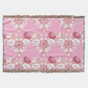 Romantic Valentine's Day Mandala  Throw Blanket