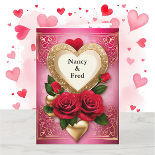 Romantic Valentine's Day Married Couple Photo Holiday Card