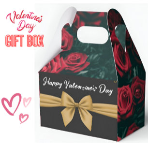 Romantic Valentine's Day Roses with Elegant Bow Favour Box