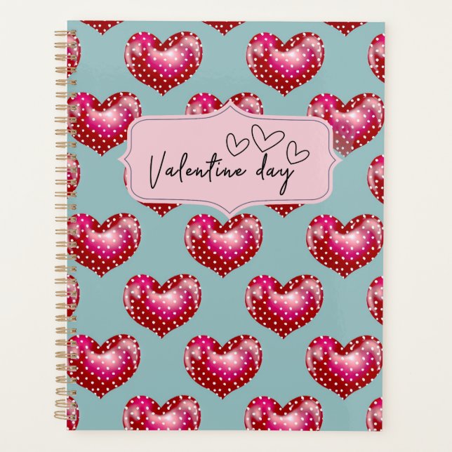 Romantic Valentine's Day Spiral Notebook with Shin Planner (Front)