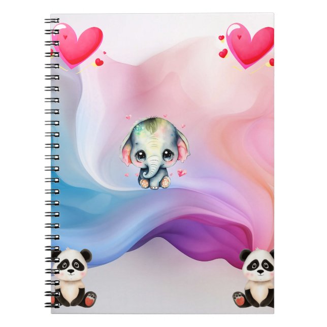 Romantic Valentine's Day Wallpaper -digital art Notebook (Front)
