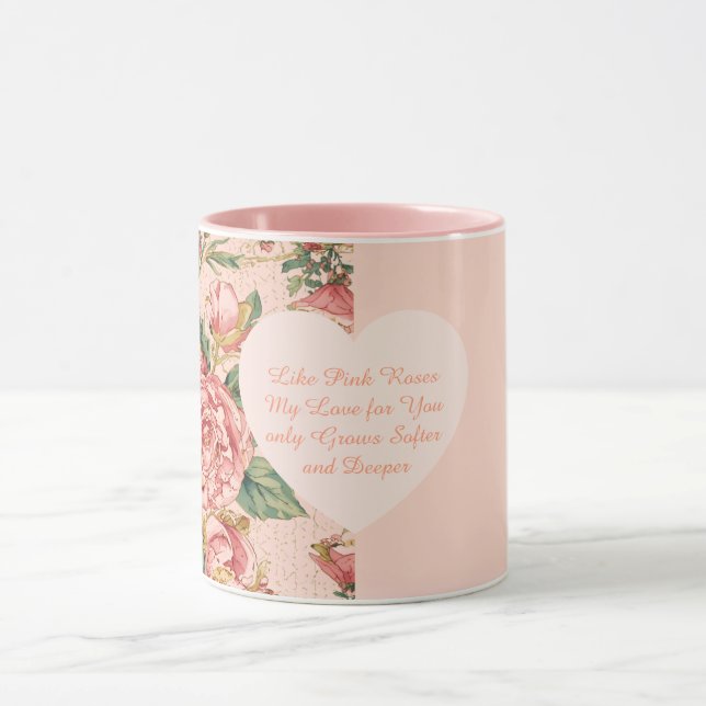 Romantic Valentine's Day with Lovely Roses Mug (Center)