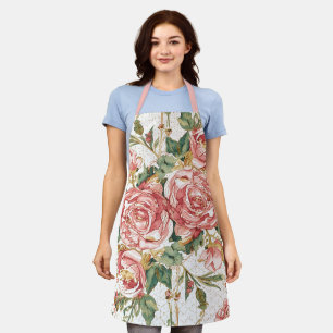 Romantic Valentine's Day with Lovely Roses,Pink Apron