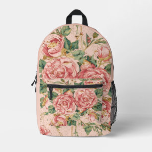 Romantic Valentine's Day with Lovely Roses,Pink Printed Backpack