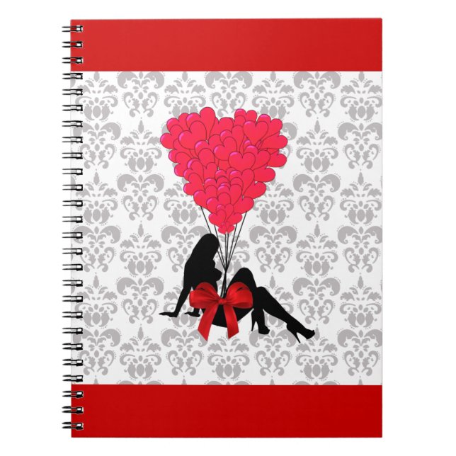 Romantic Valentines design Spiral Notebook (Front)