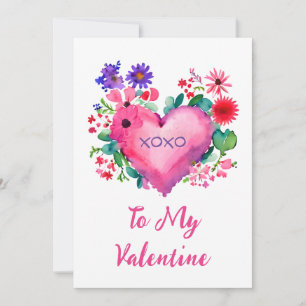 Romantic Valentine's Heart Flat Holiday Card