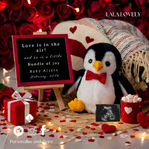 Romantic Valentines Pregnancy Announcement card