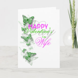 Romantic valentine's wife floral message holiday card