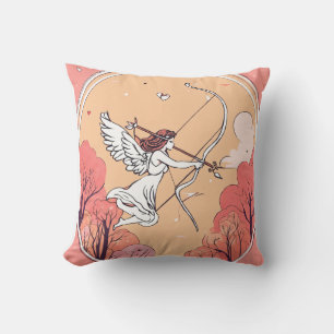 Romantic vector illustration on love story theme. cushion