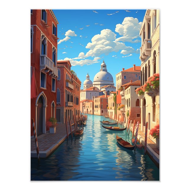 Romantic Venice Canal Gondola #4 Photo Print (Front)