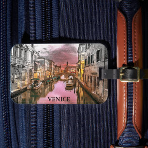 Romantic Venice Italy Gondola City view Luggage Tag