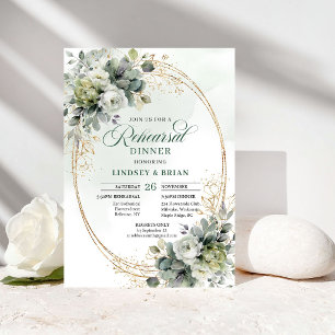 Romantic Vibes Rehearsal Dinner Watercolor Boho Invitation