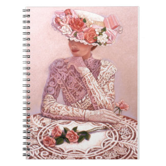 Romantic Victorian Lady Spiral Notebook