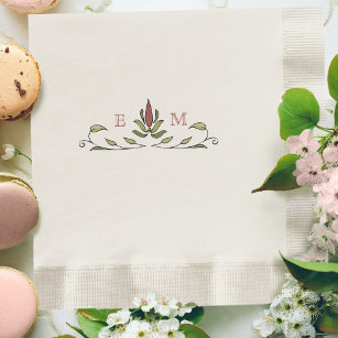 Romantic Victorian Monogram Customisable Wedding Napkin