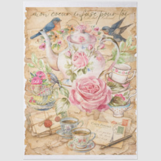 Romantic Victorian Tea Time “Mon Cœur Infuse Pour  Tissue Paper