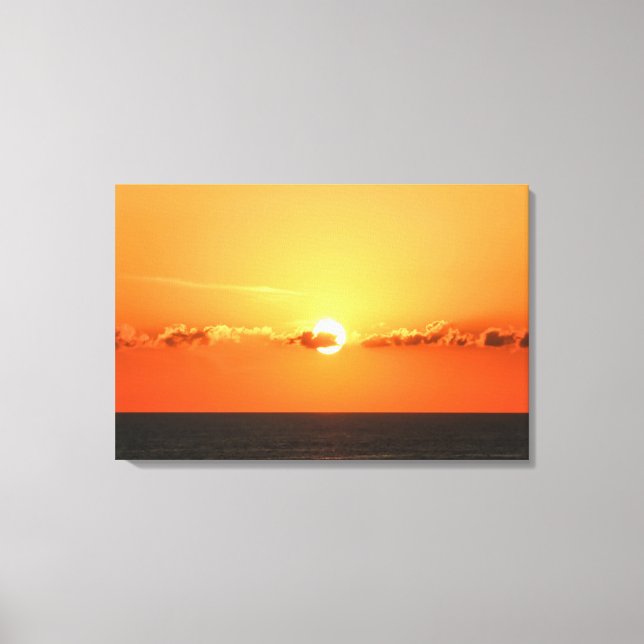 Romantic View, Beautiful Sunset in Pacific Ocean Canvas Print (Front)