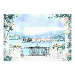 Romantic View of Lake Como Photo Print